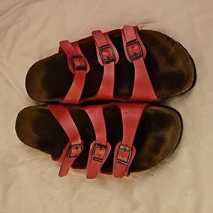 3 strap Birks Hot Pink (vegan) 39 (8.5)